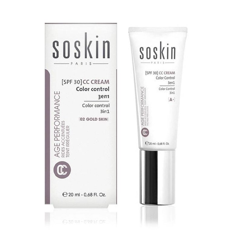 Soskin CC Crème Color Control 3 en 1 Gold Skin 02 SPF 30+ 20 ml