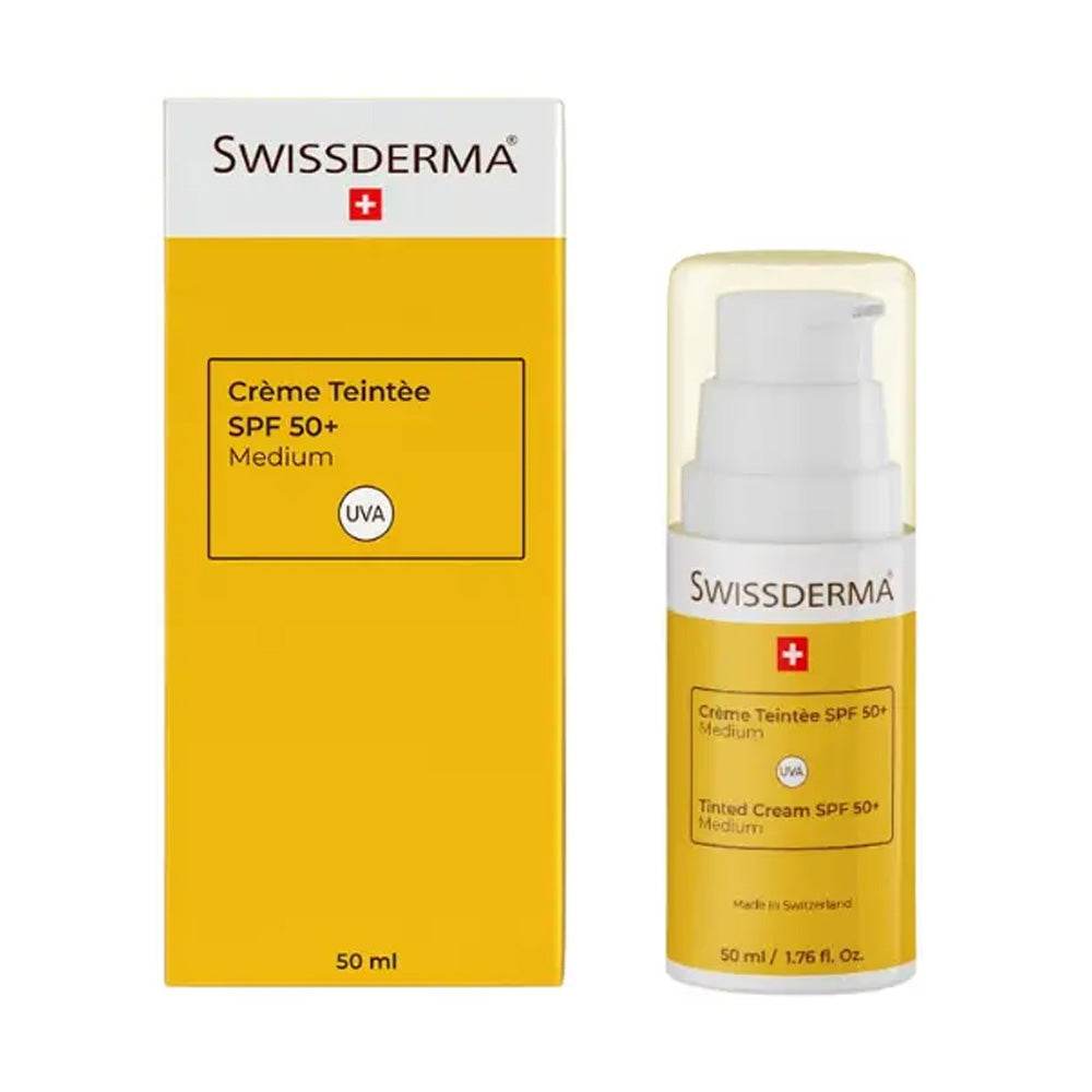 Swissderma-Ecran-Solaire-Teintee-Medium-SPF-50_-50ml-prix-maroc-parapharmacie-casablanca Swissderma Écran Solaire Teintée Medium SPF 50+ 50ml – Image 1