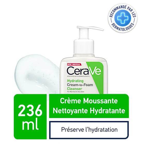 Untitled-1_47fa3fe9-63b8-4ad3-a27d-9ffe4d28f4c1-Nova-para-prix-Maroc CERAVE Mousse Nettoyante Hydratante 236ml Tensio-Actifs Doux Céramides Acide Hyaluronique Nettoyage Démaquillage Visage Peau Normale Sèche – Image 1