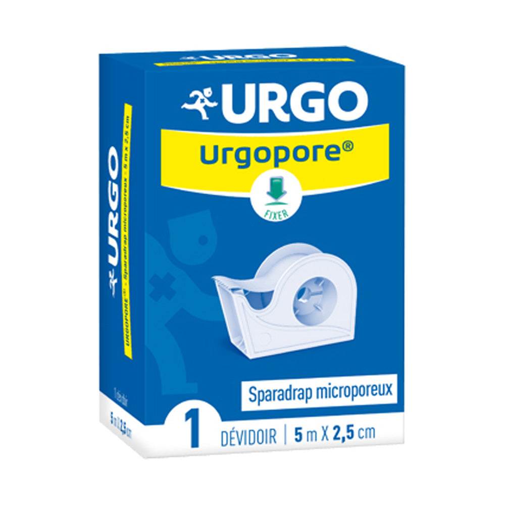 UrgoPore-Sparadrap-Microporeux-Devidoir-5m-x-2_5cm-novaparapharmacie-maroc UrgoPore Sparadrap Microporeux Dévidoir 5m x 2,5cm – Image 1