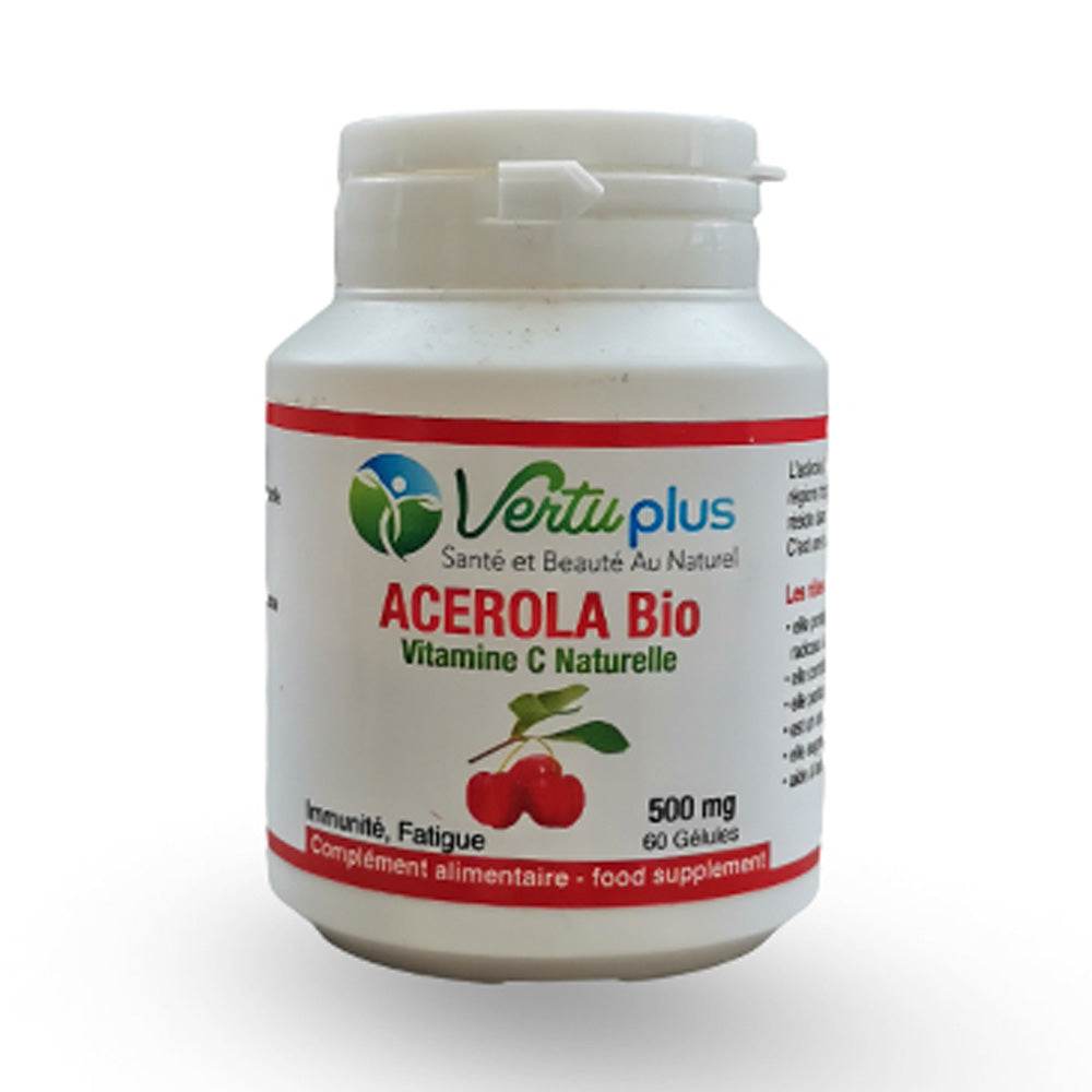 Vertu-Plus-Acerola-Bio-Vitamine-C-Naturelle-500-mg-60-Gelules-nova-parapharmacie-casalanca Vertu Plus Acerola Bio Vitamine C Naturelle 500 mg 60 Gélules – Image 1