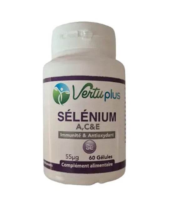 Vertu-Plus-Selenium-A_C_E-60-Gelules-prix-maroc-parapharmacie-casablanca-Nova-para-prix-Maroc Vertu Plus Sélénium A,C&E 60 Gélules – Image 1