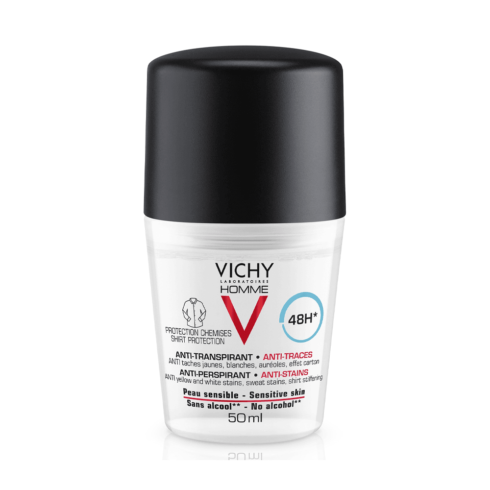 Vichy-Homme-Deodorant-48H-anti-transpirant-anti-traces-50ml-nova-parapharmacie-maroc Vichy Homme Déodorant 48H anti transpirant anti-traces 50ml – Image 1