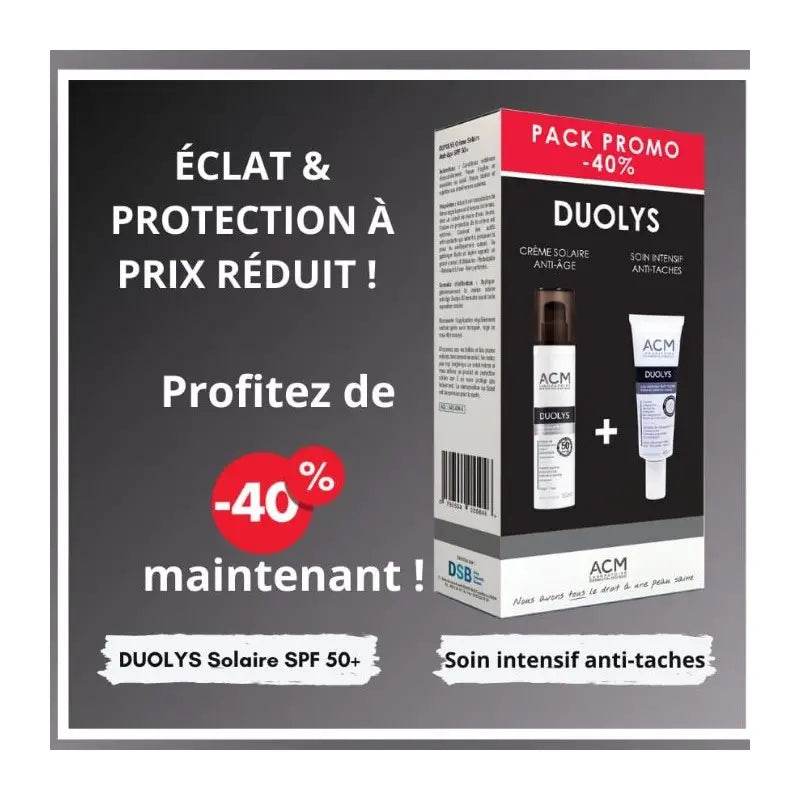 acm-offre-duolys-ecran-solaire-anti-age-spf-50-duolys-soin-intensif-anti-tache-40-ml-GLOBAL-para-prix-Maroc ACM OFFRE DUOLYS Écran Solaire Anti-Âge Spf 50 + DUOLYS Soin Intensif Anti Tâche 40 Ml – Image 1