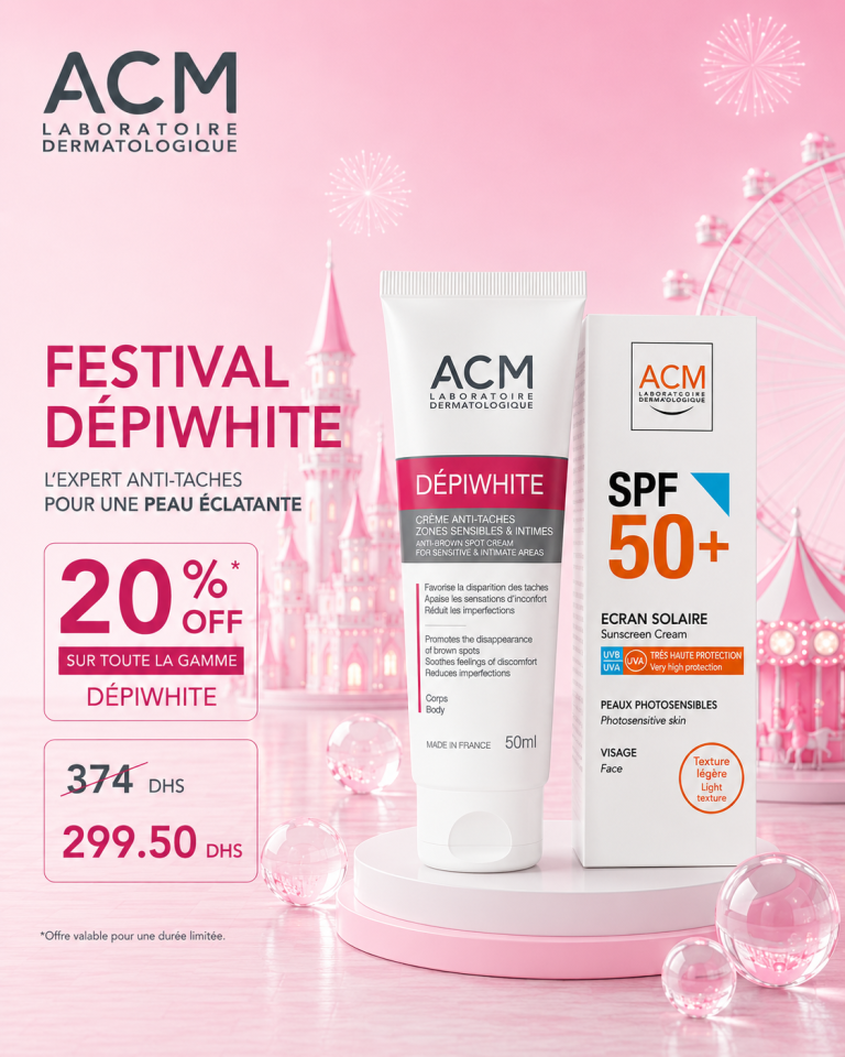 ACM DÉPIWHITE Crème Anti-Taches Zones Sensibles & Intimes 40ml Éclaircissant Hyperpigmentation + Écran Solaire SPF50+