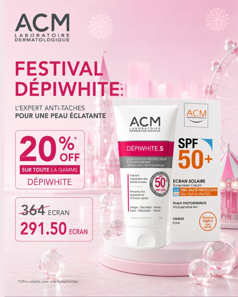 ACM Depiwhite.S Écran Solaire SPF50+ 50ml Protection Anti-Taches Mélanine Écran Solaire SPF50+