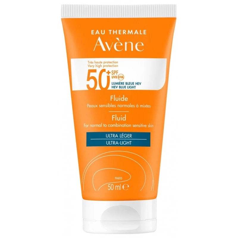 avene-fluide-solaire-spf-50-50ml_1-nova-para-pharmacie-maroc-prix-livraison Avène Fluide SPF50+ 50ml Protection Solaire Très Haute Peaux Sensibles Normales Mixtes – Image 1