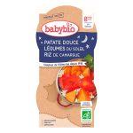 BABYBIO Bol Bonne Nuit Patate Douce Légumes Bio 2x200g Repas Bébé Dès 8 Mois Légumes Biologiques
