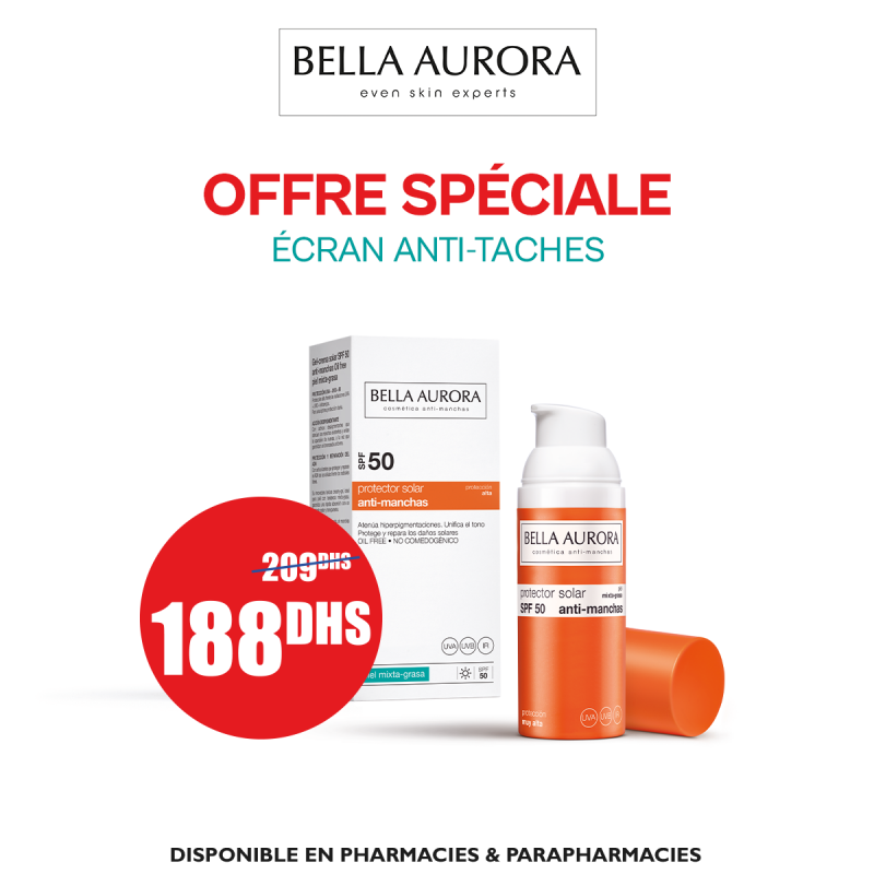 bella-aurora-promo-gel-solaire-anti-tache-spf-50-50-ml Bella Aurora Gel Solaire anti Tâche SPF 50+ 50 ml – Image 1