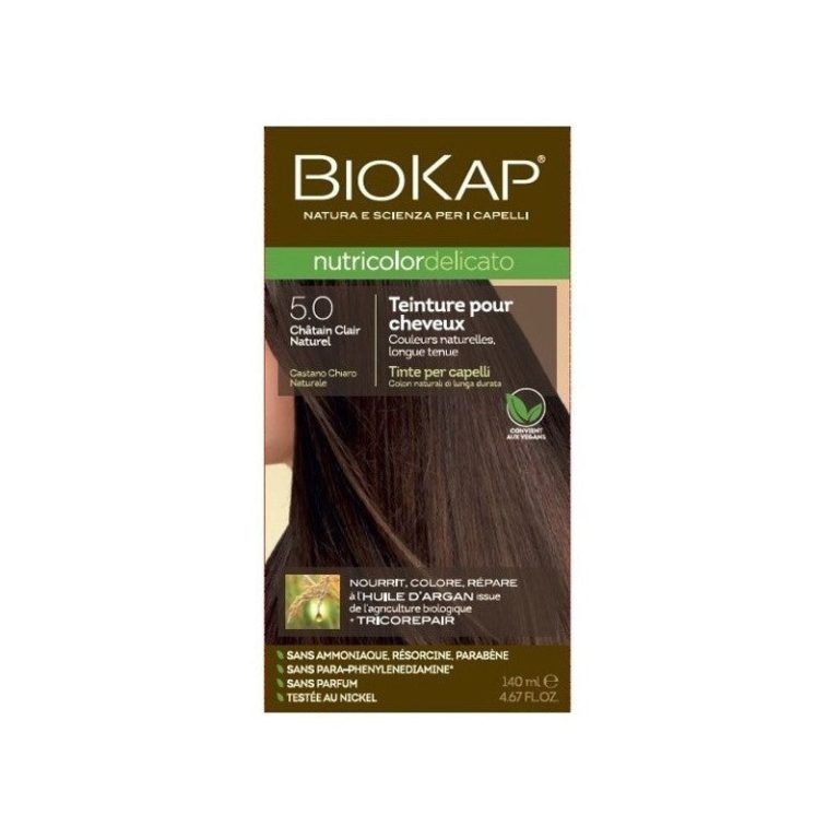 Biokap Nutricolor Delicato 5.0 Châtain Clair Naturel 140ml - photo 2