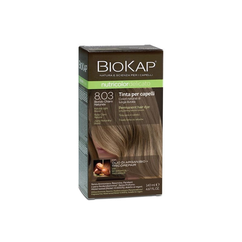biokap-nutricolor-delicato-n803-blond-clair-naturel-1 Biokap Nutricolor Delicato N8.03 Blond Clair Naturel – Image 1