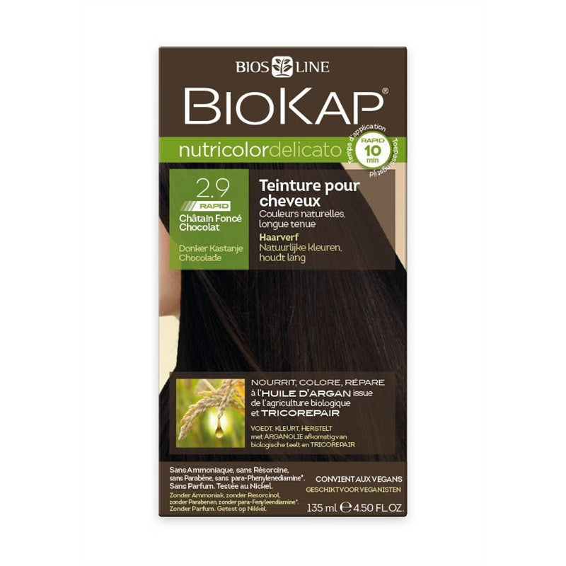 biokap-nutricolor-delicato-rapid-29-chatain-fonce-chocolat Biokap - Nutricolor Delicato Rapid - 2.9 Châtain Fonce Chocolat – Image 1
