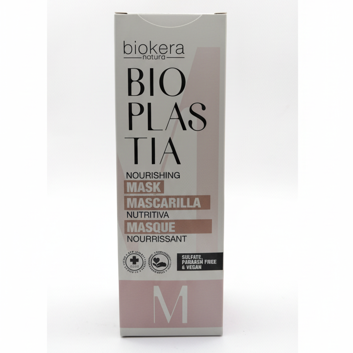 biokera-bioplastia-masque-nourrissant-200ml-format-carr BIOKERA Bioplastia Masque 200ml Nourrissant Réparation Cheveux Abîmés – Image 1