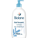 BIOLANE Gel Lavant Corps Et Cheveux 750ml Gel Nettoyant 2en1 Bébé Format Familial