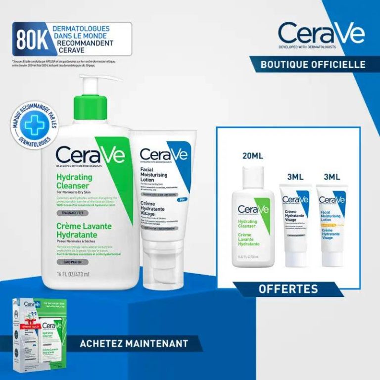 CERAVE Pack Crème Lavante Hydratante 473 Ml + Crème Hydratante Visage 52 Ml + 3 Miniatures - photo 2