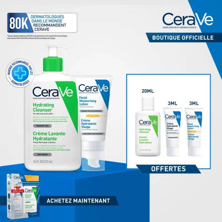 CERAVE Pack Crème Lavante Hydratante 473 Ml + Crème Hydratante Visage Spf50 Ml + 3 Miniatures - photo 2