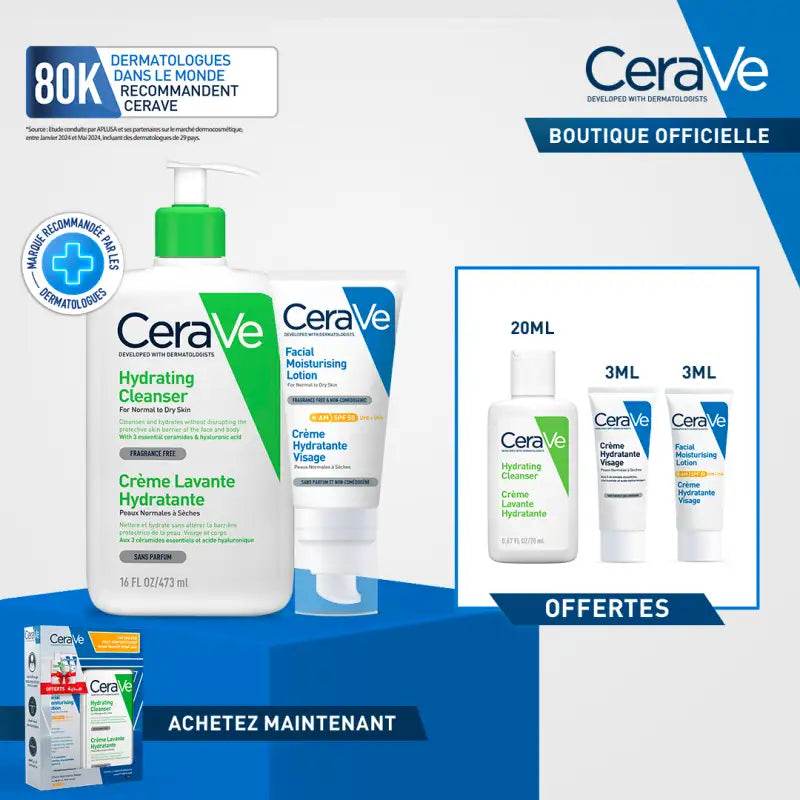 cerave-pack-creme-lavante-hydratante-473-ml-creme-hydratante-visage-spf50-ml-3-miniatures-offertes-Global-para-prix-Maroc CERAVE Pack Crème Lavante Hydratante 473 Ml + Crème Hydratante Visage Spf50 Ml + 3 Miniatures – Image 1