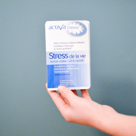 chrono-stress.-nova-para-pharmacie-maroc-prix-livraison ACTIVA CHRONO Stress 15 Gélules Complément Alimentaire Anti-Stress Relaxation Sérénité – Image 1