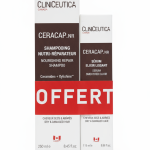 CLINICEUTICA Ceracap.NR Pack Shampooing Nutri-Réparateur 250ml + Sérum Élixir Lissant 115ml Cheveux Secs Abîmés