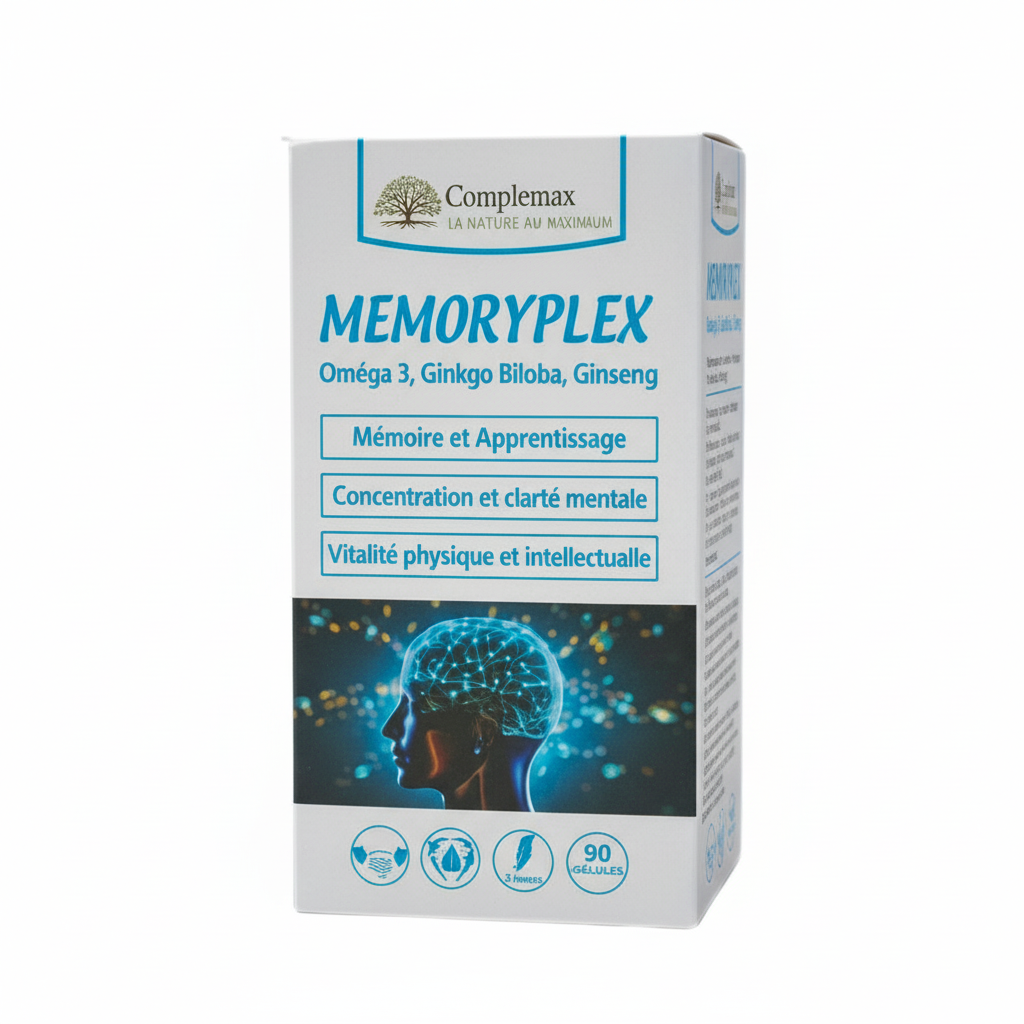 complemax-memoryplex-om-ga-3-ginkgo-biloba-ginseng-90-g-lules-ultra-clear COMPLEMAX Memoryplex 90 Gélules Mémoire Concentration Oméga-3 Ginkgo – Image 1