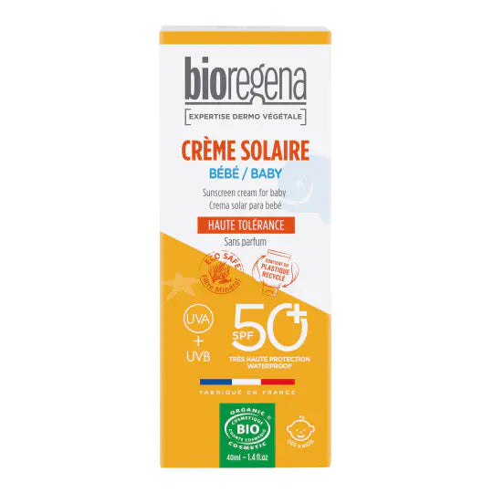 creme-solaire-spf-50-bebe-bioregena-Nova-para-prix-Maroc-1 Bioregena Crème Solaire Bébé 40ml Protection Solaire Naturelle Bio Peaux Sensibles Nouveau-nés SPF50+ – Image 1
