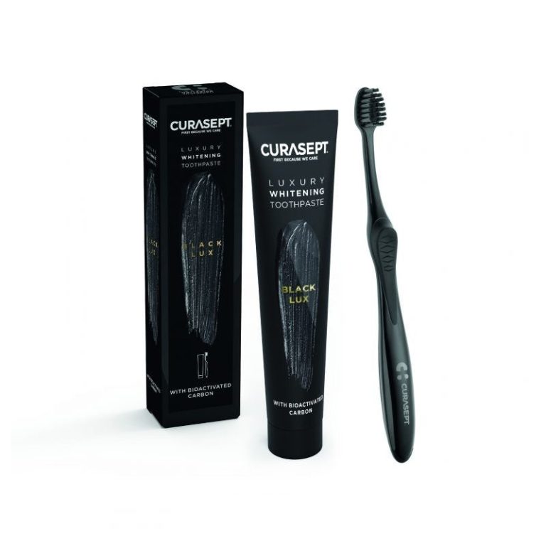 Curasept Pack Luxury Whitening Dentifrice Black 75 ml + Brosse à - photo 2