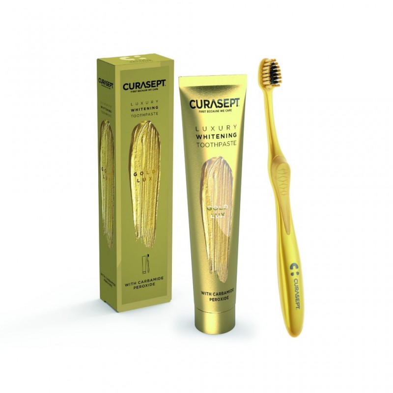 curasept-pack-luxury-whitening-dentifrice-gold-75-ml-brosse-a-dent-offert Curasept Pack Luxury Whitening Dentifrice Gold 75 ml + Brosse à Dent – Image 1