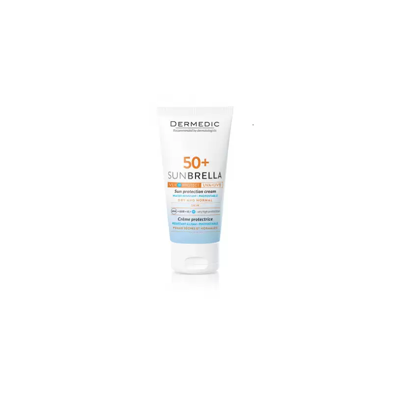 dermedic-sunbrella-creme-solaire-peaux-seches-et-normales-spf-50-50-ml Dermedic Sunbrella Crème Solaire Peaux Sèches et Normales SPF 50+ 50 – Image 1