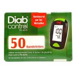 DIAB CONTROL Boîte de 50 Bandelettes Test Glycémie Diabète Contrôle Précis Rapide