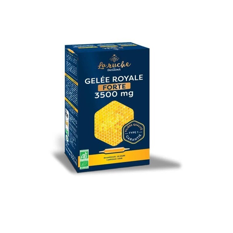 dietaroma-la-ruche-gelee-royale-3500mg-bio-20-ampoules-1 Dietaroma la Ruche Gelée Royale 3500mg Bio 20 Ampoules – Image 1