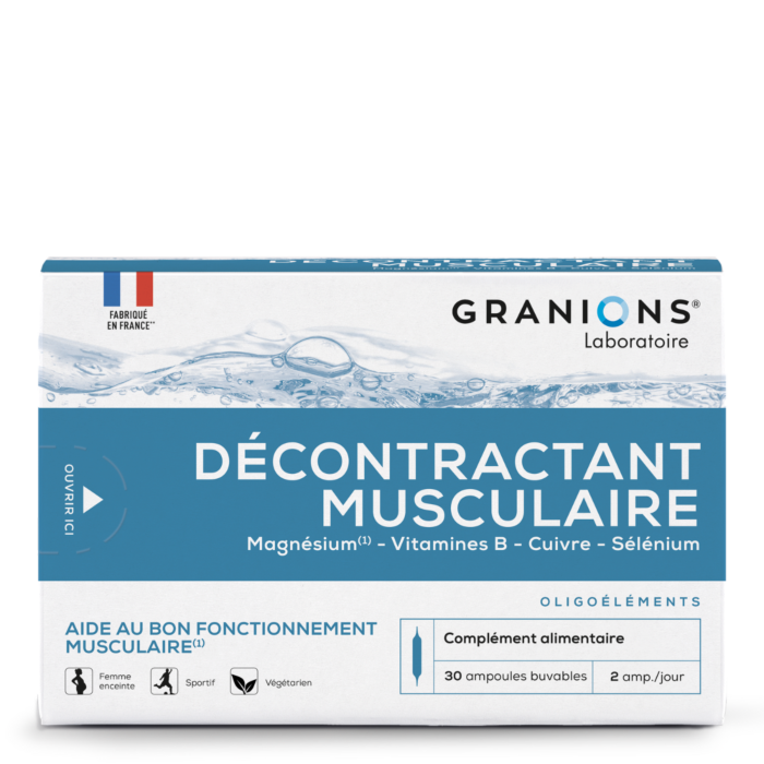dm-ampoule-face-nova-para-pharmacie-maroc-prix-livraison GRANIONS Décontractant Musculaire 30 Ampoules Magnésium Vitamine B6 Crampes Tensions – Image 1