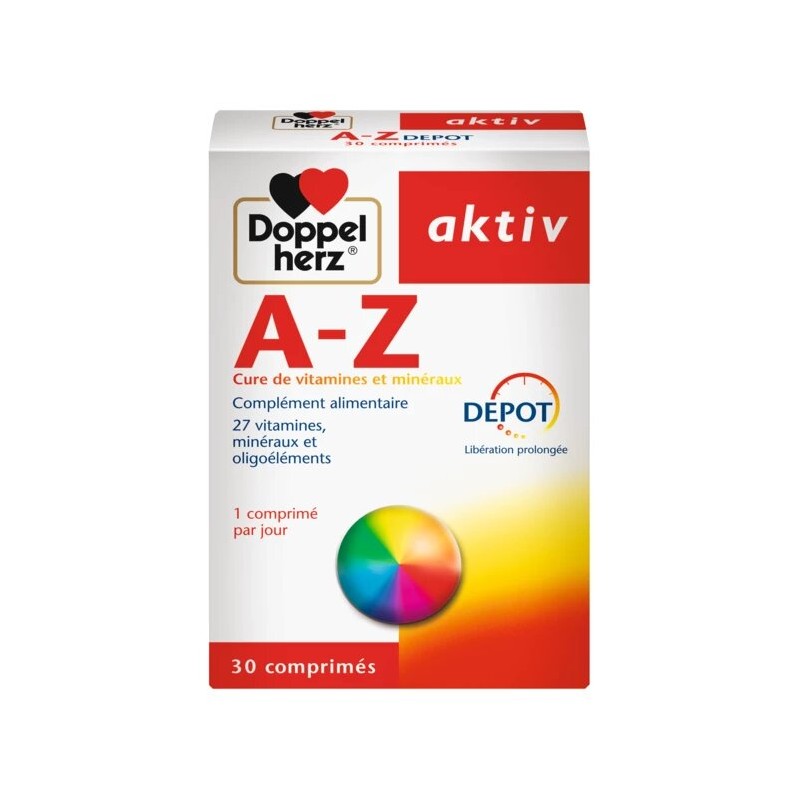 doppel-herz-aktiv-a-z-depot-cure-de-vitamines-et-mineraux-30-comprimes Doppel Herz Aktiv A-Z Depot Cure de Vitamines et Minéraux 30 Comprimés – Image 1