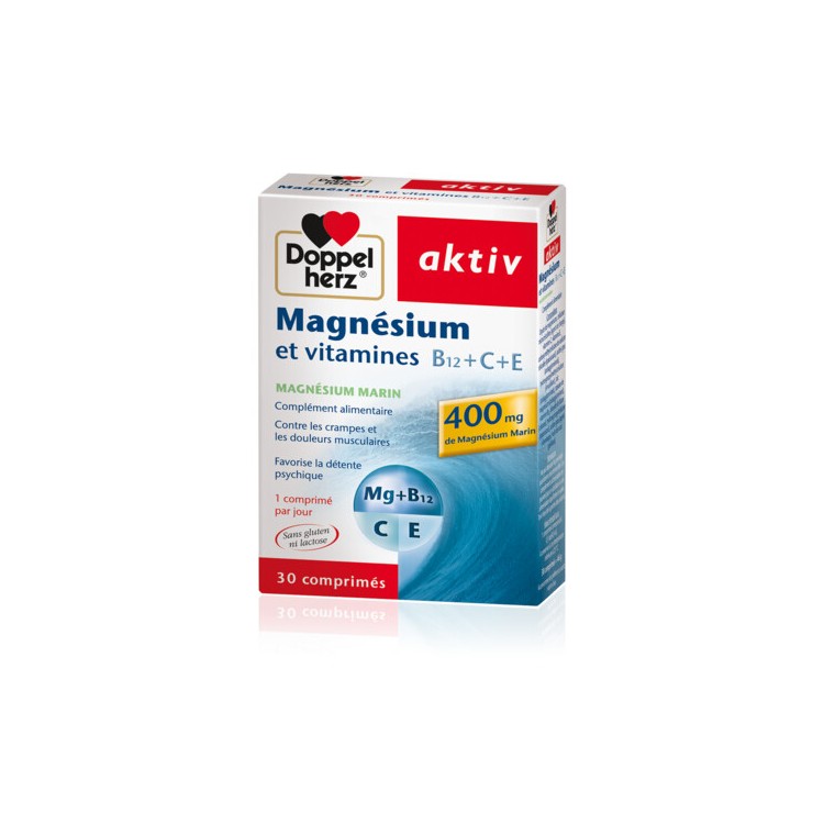 doppel-herz-aktiv-magnesium-vitamines-boite-30-comprimes DOPPEL HERZ AKTIV MAGNÉSIUM & VITAMINES BOITE 30 COMPRIMÉS – Image 1