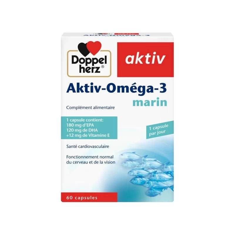 doppelherz-aktiv-omega-3-marin-60-capsules-Nova-para-prix-Maroc DOPPELHERZ AKTIV Oméga-3 Marin 60 Capsules - EPA DHA Cœur Cerveau Vision – Image 1