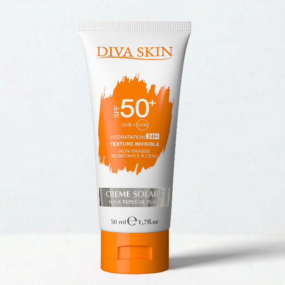 ecran-nova-para-pharmacie-maroc-prix-livraison DIVA SKIN Crème Solaire SPF50+ 50ml Protection Très Haute Anti-UVA UVB Hydratante Résistante Eau – Image 1