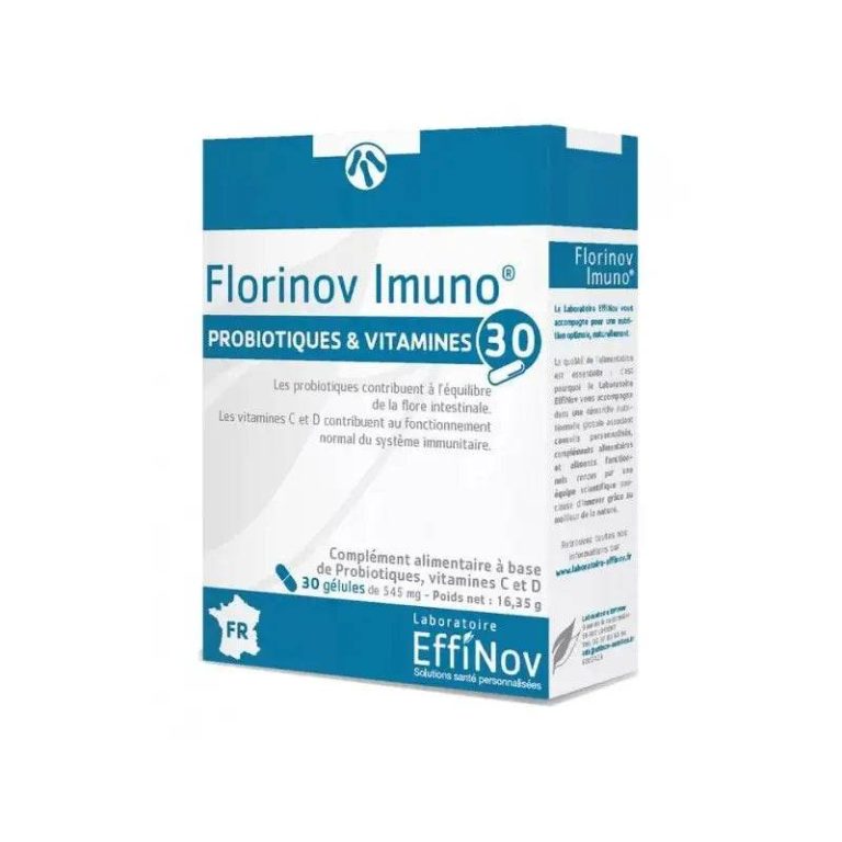 EFFINOV Florinov Immuno 30 Gélules - Probiotiques Vitamines C D Immunité Flore Intestinale