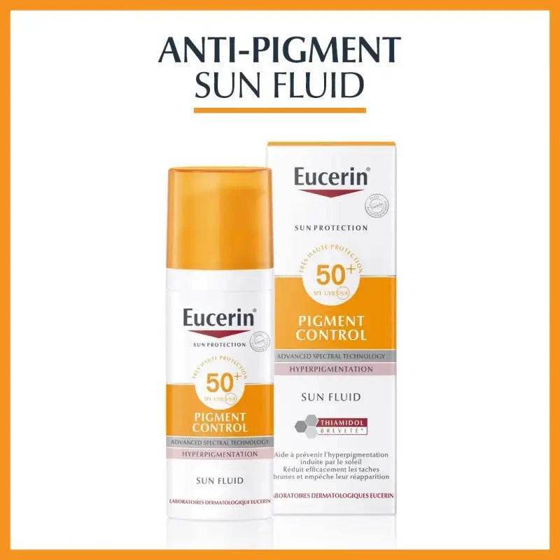 eucerin-pigment-control-sun-fluid-spf50-50ml-Nova-para-prix-Maroc0_59a45443-bd40-4cd8-af34-999064402d44 EUCERIN SUN Pigment Control Fluid SPF50+ 50ml Anti-Taches Thiamidol Breveté Teint Unifié – Image 1