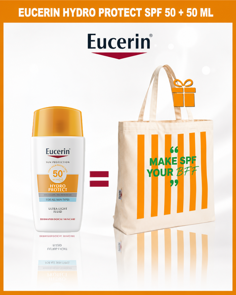 eucerin_hydro_protect EUCERIN Sun Hydro Protect Fluide SPF50+ 50ml + TOTE BAG – Image 1