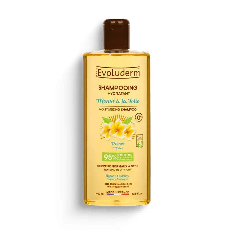 evoluderm-shampooing-monoi-a-la-folie-400ml EVOLUDERM SHAMPOOING MONOI A LA FOLIE 400ML – Image 1