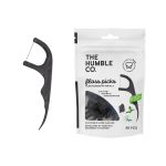 HUMBLE Fil Dentaire Charbon Picks 50 Pièces Bâtonnets Interdentaires Charbon Actif