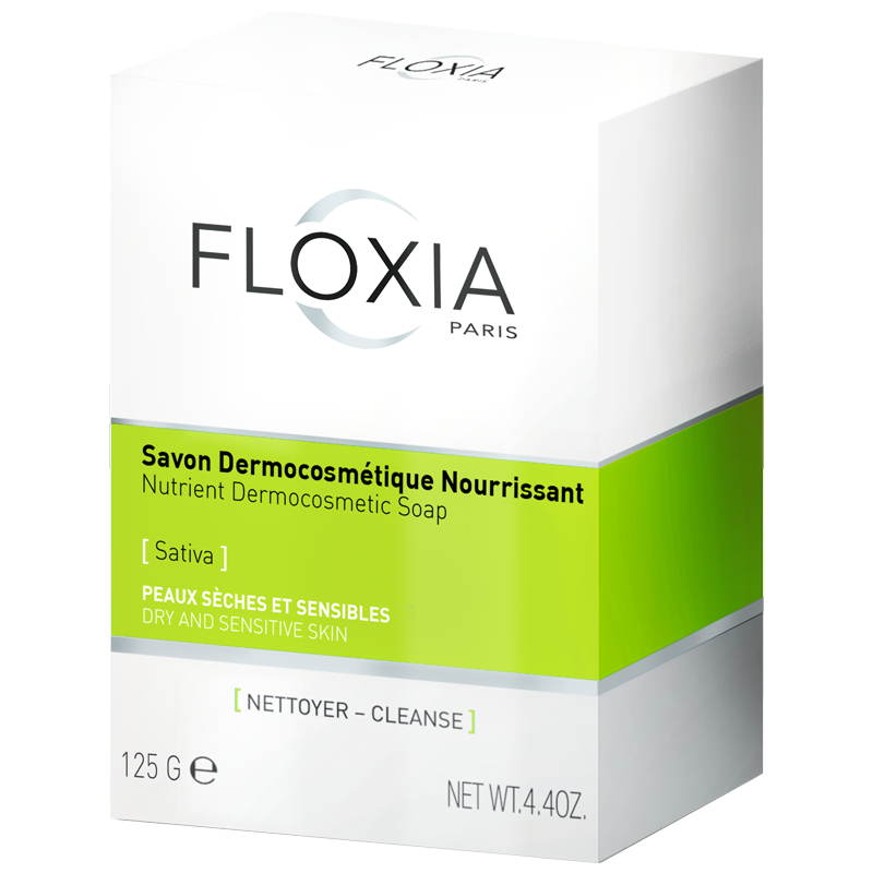 floxia-sativa-savon-dermocosmetique-nourrissant-125g Floxia Sativa Savon Dermocosmétique Nourrissant 125g – Image 1