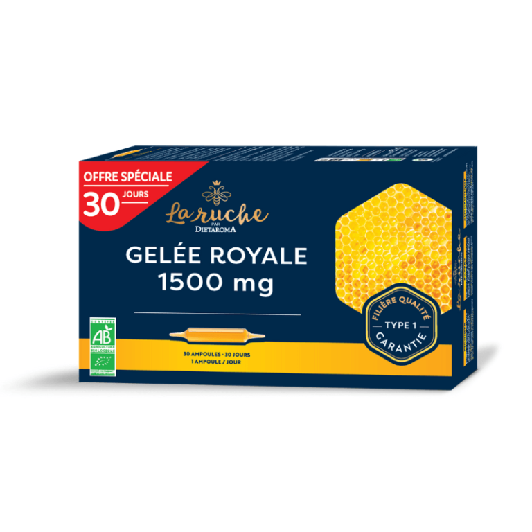 DIETAROMA La Ruche Gelée Royale 1500mg 20 Ampoules × 15ml - Énergie & Vitalité Pure - Trésor de la Ruche