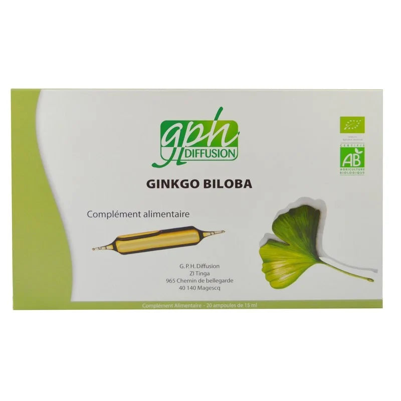 gph-diffusion-gingko-biloba-bio-20amp-x-15ml GPH DIFFUSION GINKGO BILOBA BIO 20 ampoules - 15ml – Image 1