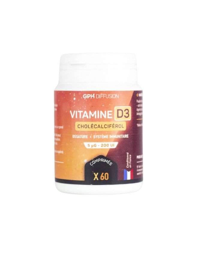 gph-vitamine-d3-2000ui-60-comprimes-parapharmacie-prix-maroc-novapara-2 GPH DIFFUSION Vitamine D3 Liposomale 5µg 60 Comprimés - Immunité Os – Image 1
