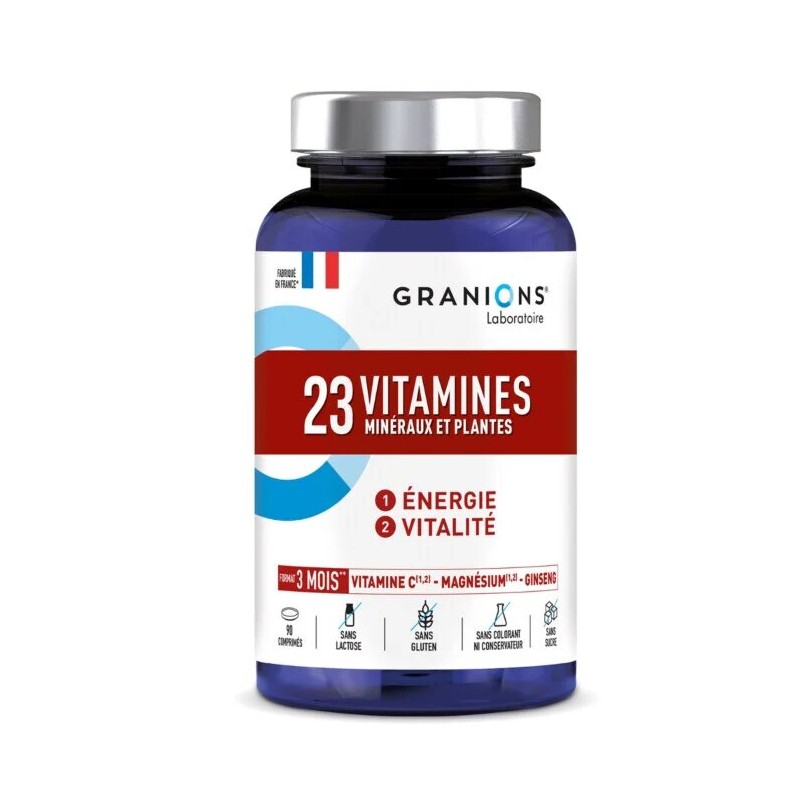 granions-23-vitamines-mineraux-et-plantes-90-comprimes-2 Granions 23 Vitamines Minéraux et Plantes 90 Comprimés – Image 1