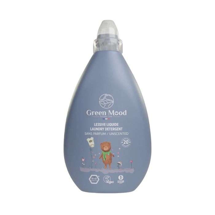 green-mood-lessive-liquide-bebe-1000ml-nova-para-pharmacie-maroc-prix-livraison-2 GREEN MOOD Lessive Liquide Bébé 1000ml Écologique Hypoallergénique Peaux Sensibles – Image 1