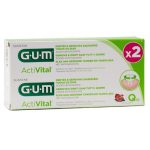 GUM ActiVital Dentifrice Gel Lot de 2 x 75ml Soin Dentaire Complet Gencives Sensibles Protection Quotidienne