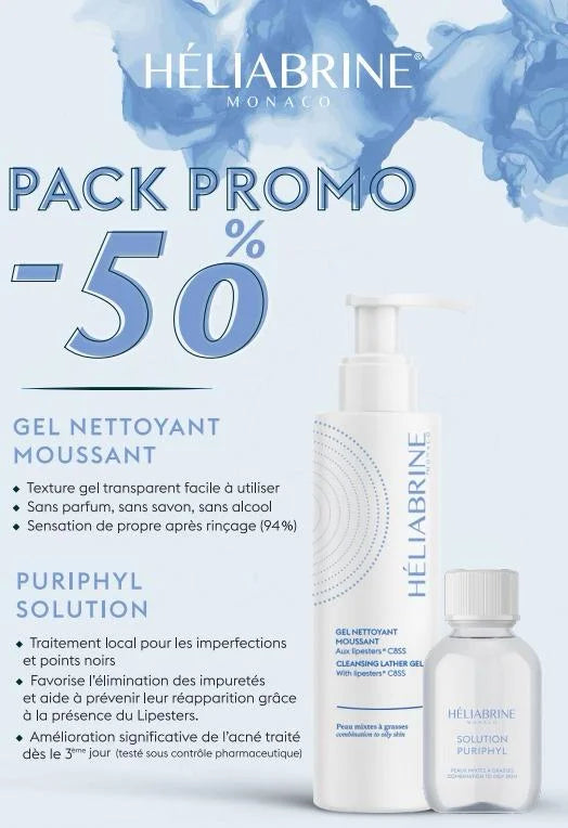 heliabrine13-2 HELIABRINE HA GEL NETTOYANT MOUSSANT 200ML + Ha Puriphyl Solution 30ml – Image 1