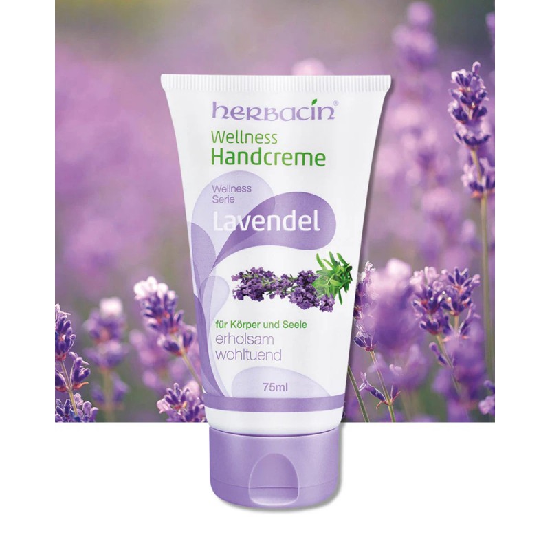 herbacin-wellness-hand-cream-lavander-75ml-1 Herbacin Wellness Hand Cream Lavander 75ml – Image 1