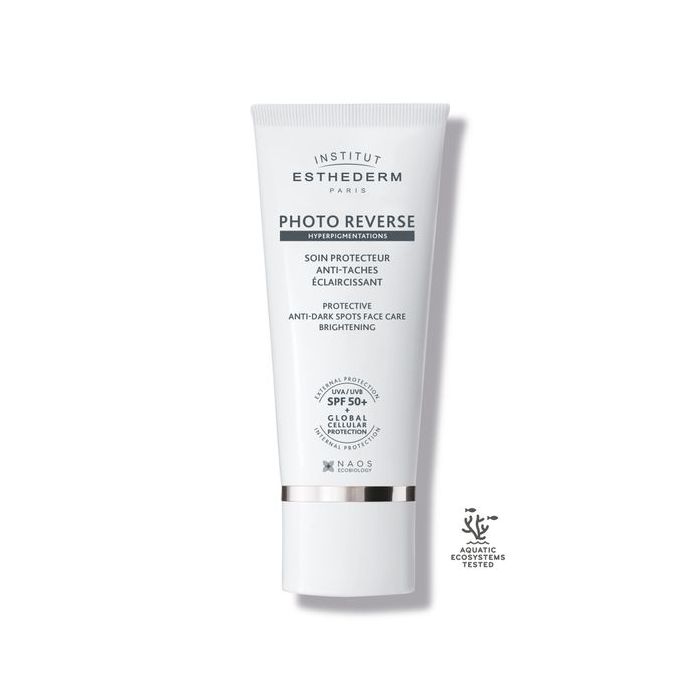 ie-05v461103-sun-care-photo-reverse-t-50ml-rvb-shadow-web-jpg_ahgaetaqxorhshrf-nova-para-pharmacie-maroc-prix-livraison-1 ESTHEDERM Photo Reverse Soin Protecteur Éclaircissant Anti-Taches 50ml SPF50+ Correction Intensive Teint Unifié – Image 1